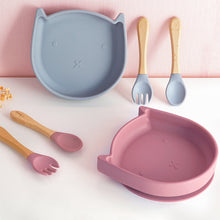 Load image into Gallery viewer, Baby Silicone Tableware 4pcs (Cat)