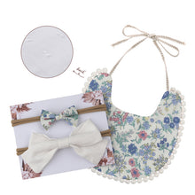Load image into Gallery viewer, Baby Bowknot Hairband Double-sided Lace Saliva Towel&Bib