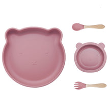 Load image into Gallery viewer, Baby Silicone Tableware 4pcs (Bear)