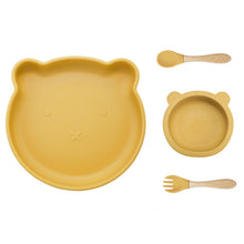 Load image into Gallery viewer, Baby Silicone Tableware 4pcs (Bear)