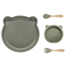 Load image into Gallery viewer, Baby Silicone Tableware 4pcs (Bear)