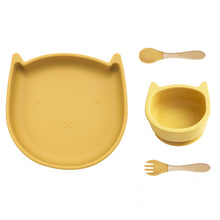 Load image into Gallery viewer, Baby Silicone Tableware 4pcs (Cat)