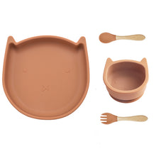 Load image into Gallery viewer, Baby Silicone Tableware 4pcs (Cat)